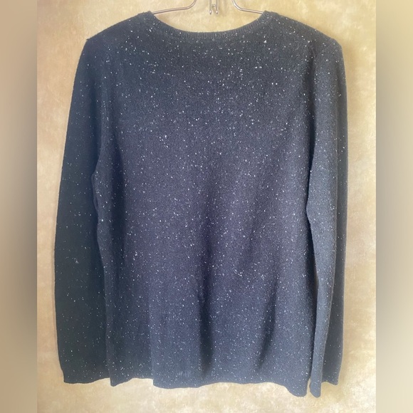 Charter Cub Luxury Cashmere Knit Sweater Black White SZ M - Picture 3 of 4